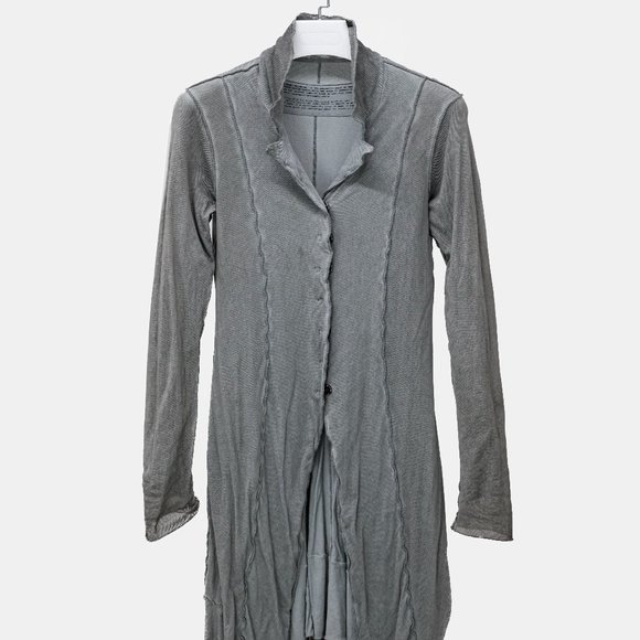 Rundholz Black Label Light Blue Mesh Distressed Cardigan - Picture 3 of 12